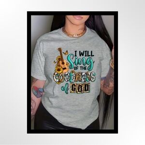 Goodness Of God Letter Print Short Sleeve T-shirt